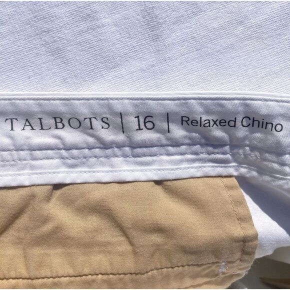 Talbots White Cotton Stretch Relaxed Chino Pants - Picture 8 of 9